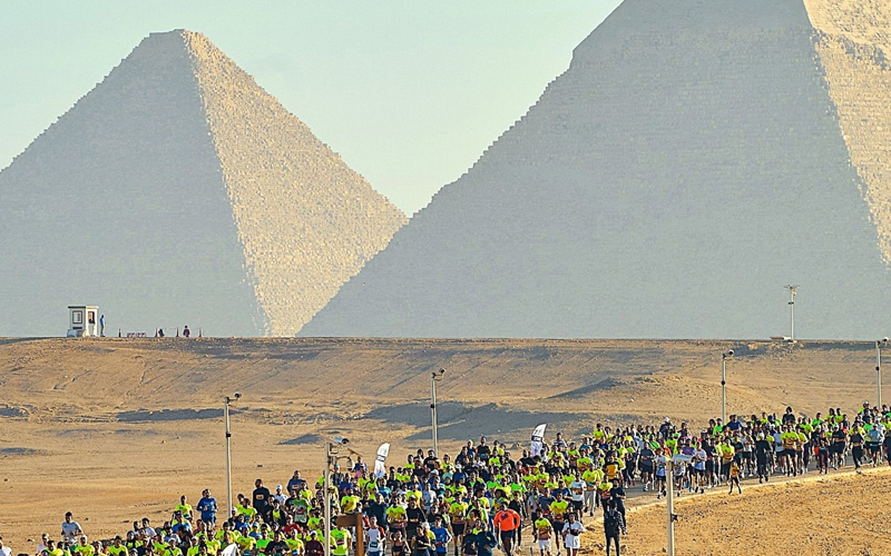 ماراثون الأهرامات فى المركز الأول